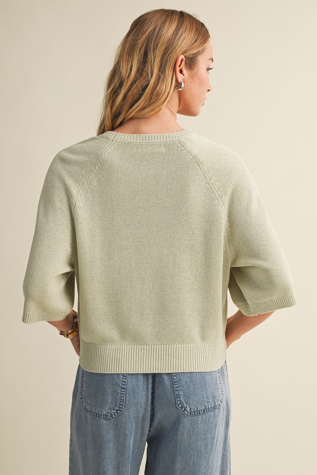 Chocho's Boutique Amy Raglan Short Sleeve Sweater
