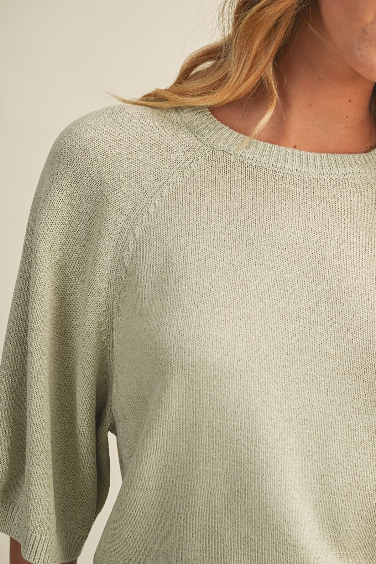 Chocho's Boutique Amy Raglan Short Sleeve Sweater