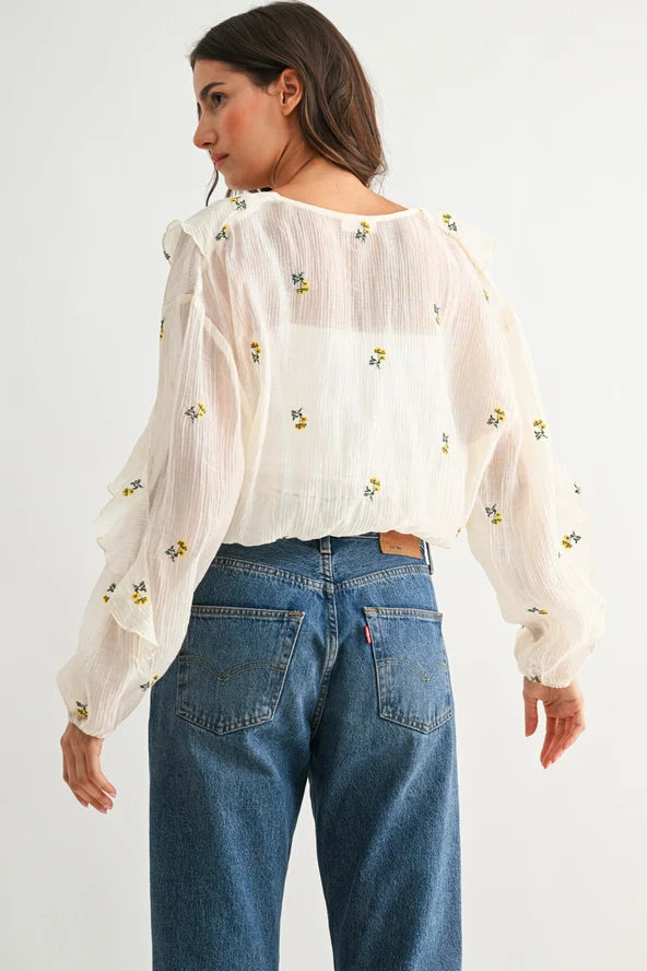 Chocho's Boutique Iris Floral Blouse