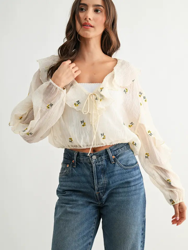 Chocho's Boutique Iris Floral Blouse