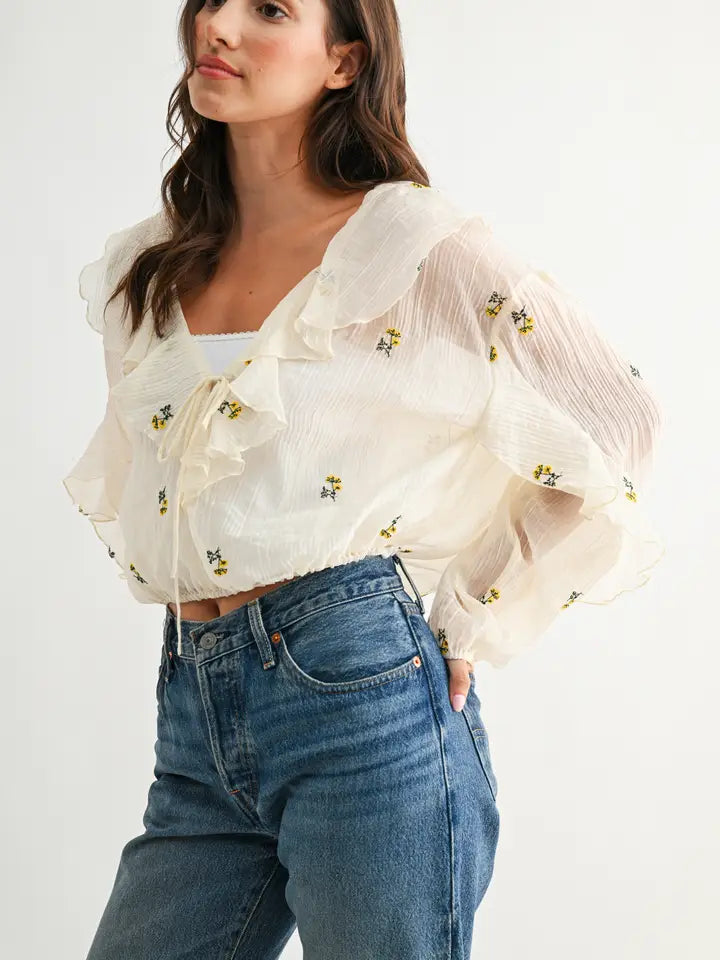 Chocho's Boutique Iris Floral Blouse