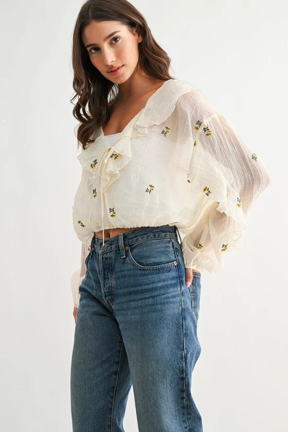 Chocho's Boutique Iris Floral Blouse