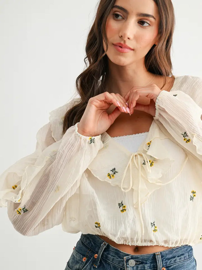 Chocho's Boutique Iris Floral Blouse