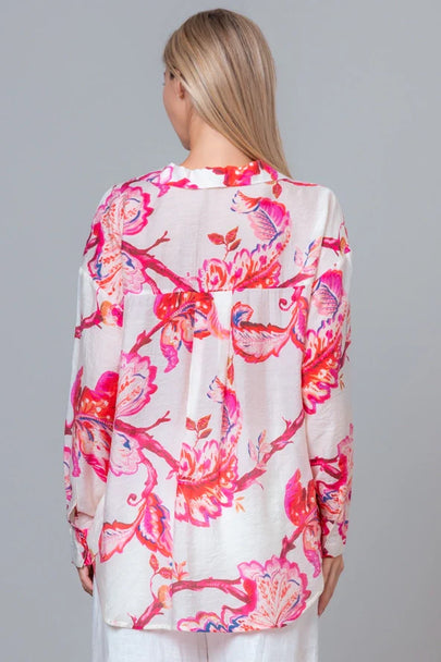 Chocho's Boutique Jasmine Botanical Button Up Top